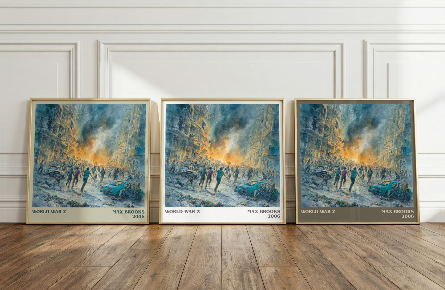 World War Z literary print framed by window – literary home decor