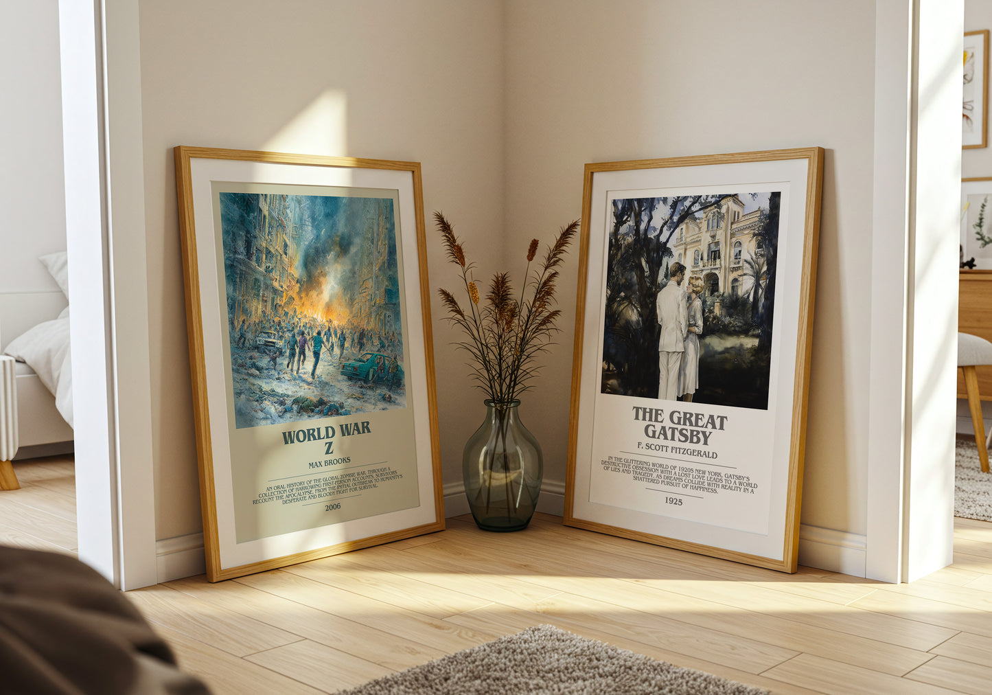 World War Z bookish book poster framed on wall – horror wall art
