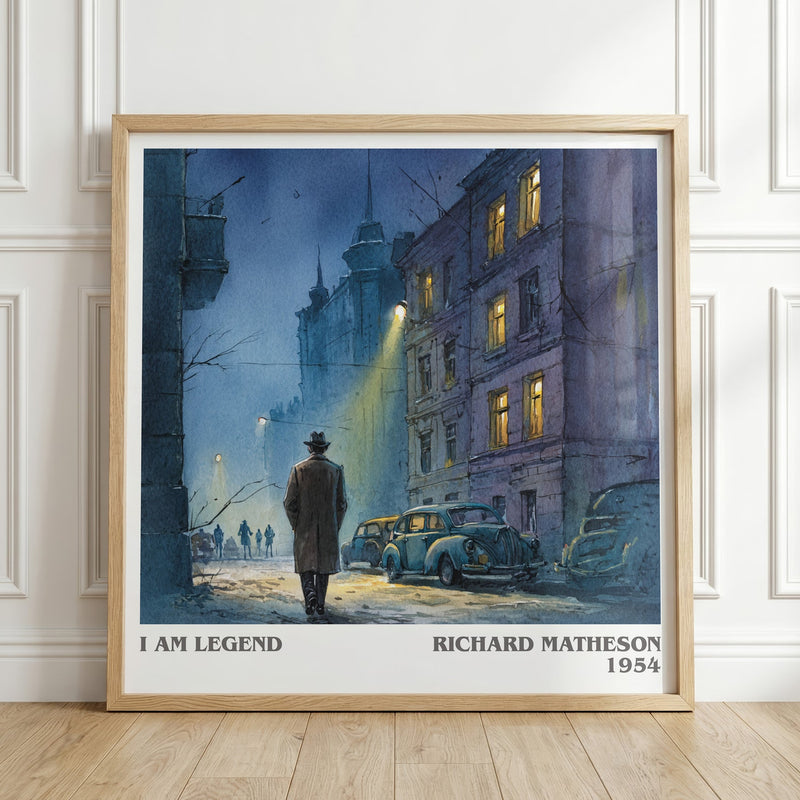 I Am Legend literary print in frame leaning in hallway – horror wall art