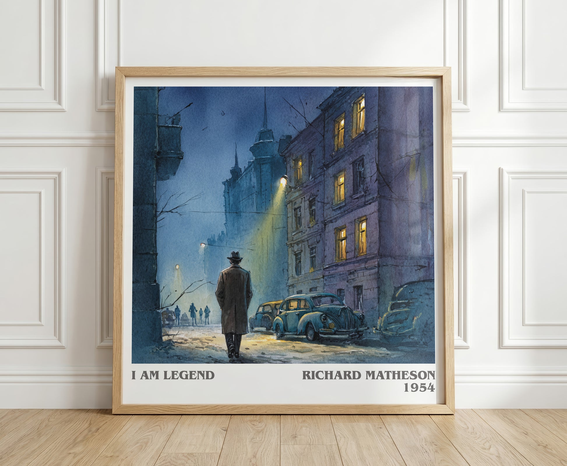 I Am Legend literary print in frame leaning in hallway – horror wall art