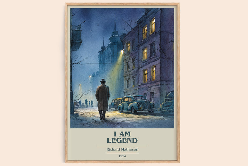 I Am Legend Book Cover Poster by Richard Matheson (Modern Minimalist style)