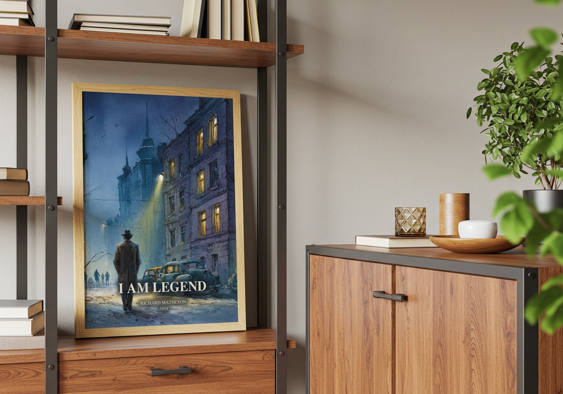 I Am Legend book watercolour illustration paper finish options – matte satin gloss