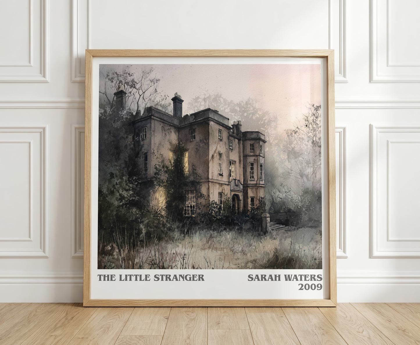 The Little Stranger literary print in frame leaning in hallway – gothic wall art