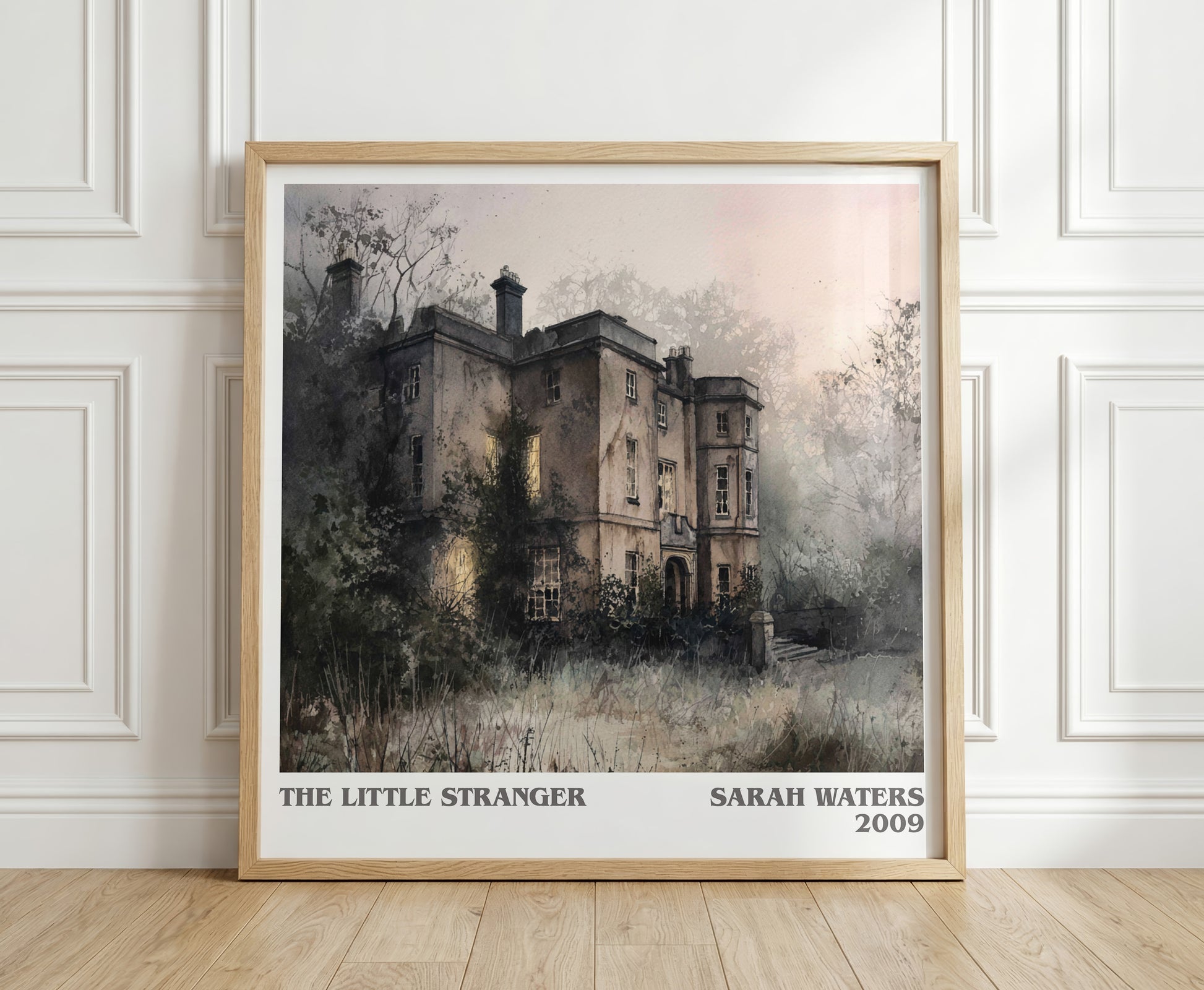 The Little Stranger literary print in frame leaning in hallway – gothic wall art