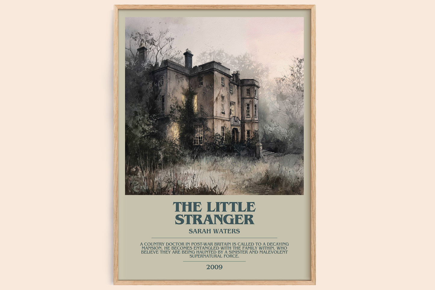 The Little Stranger bookish book poster by Sarah Waters – framed literary art print