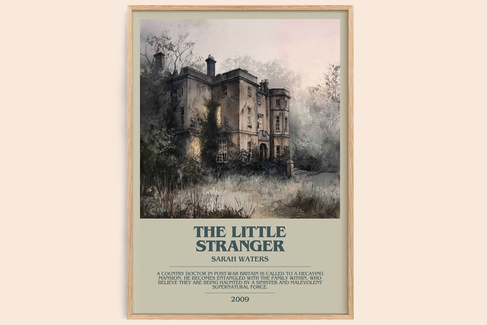 The Little Stranger bookish book poster by Sarah Waters – framed literary art print