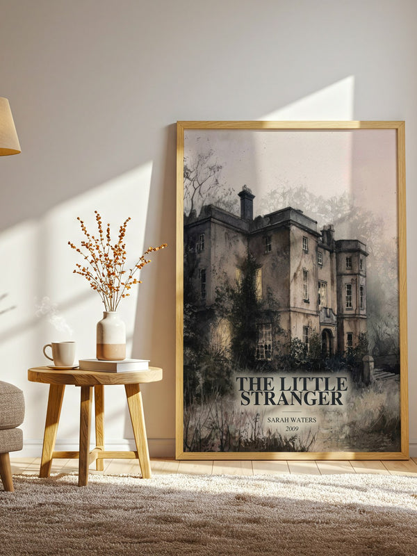 The Little Stranger watercolour print in frame leaning in hallway – gothic wall art