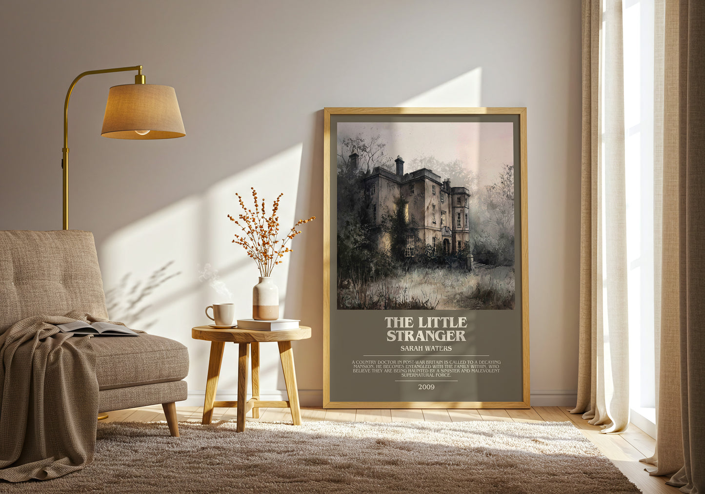 The Little Stranger bookish print framed by window – literary home decor
