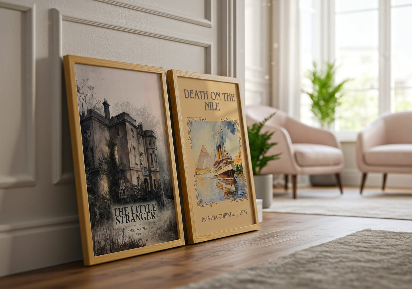 The Little Stranger watercolour print framed by window – literary home decor