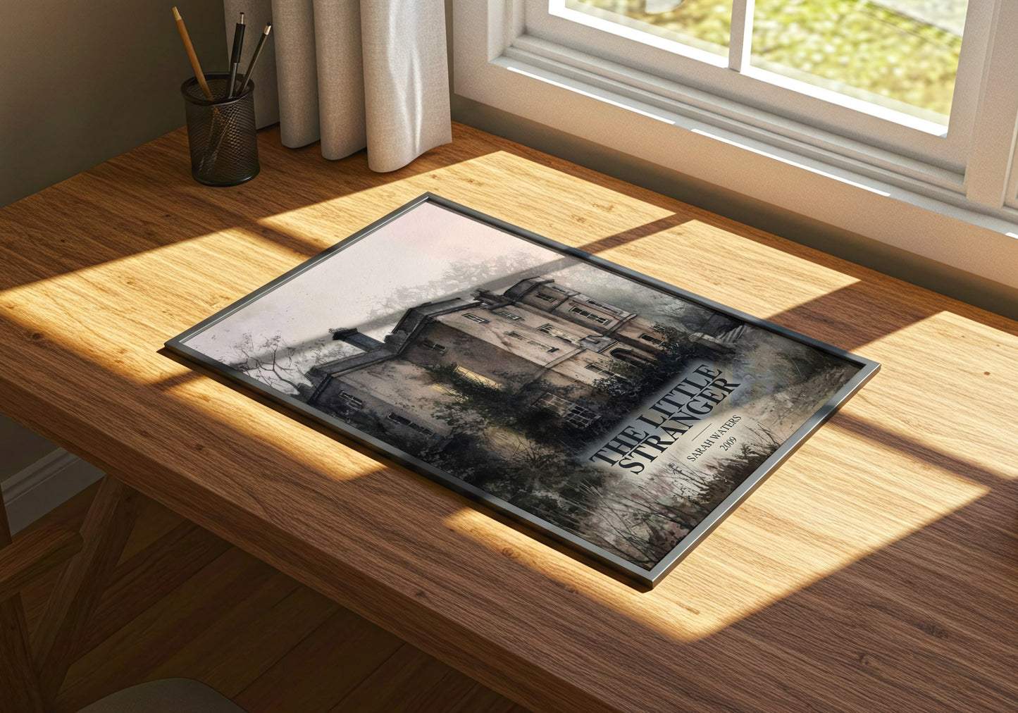 The Little Stranger watercolour book poster framed on wall – gothic wall art