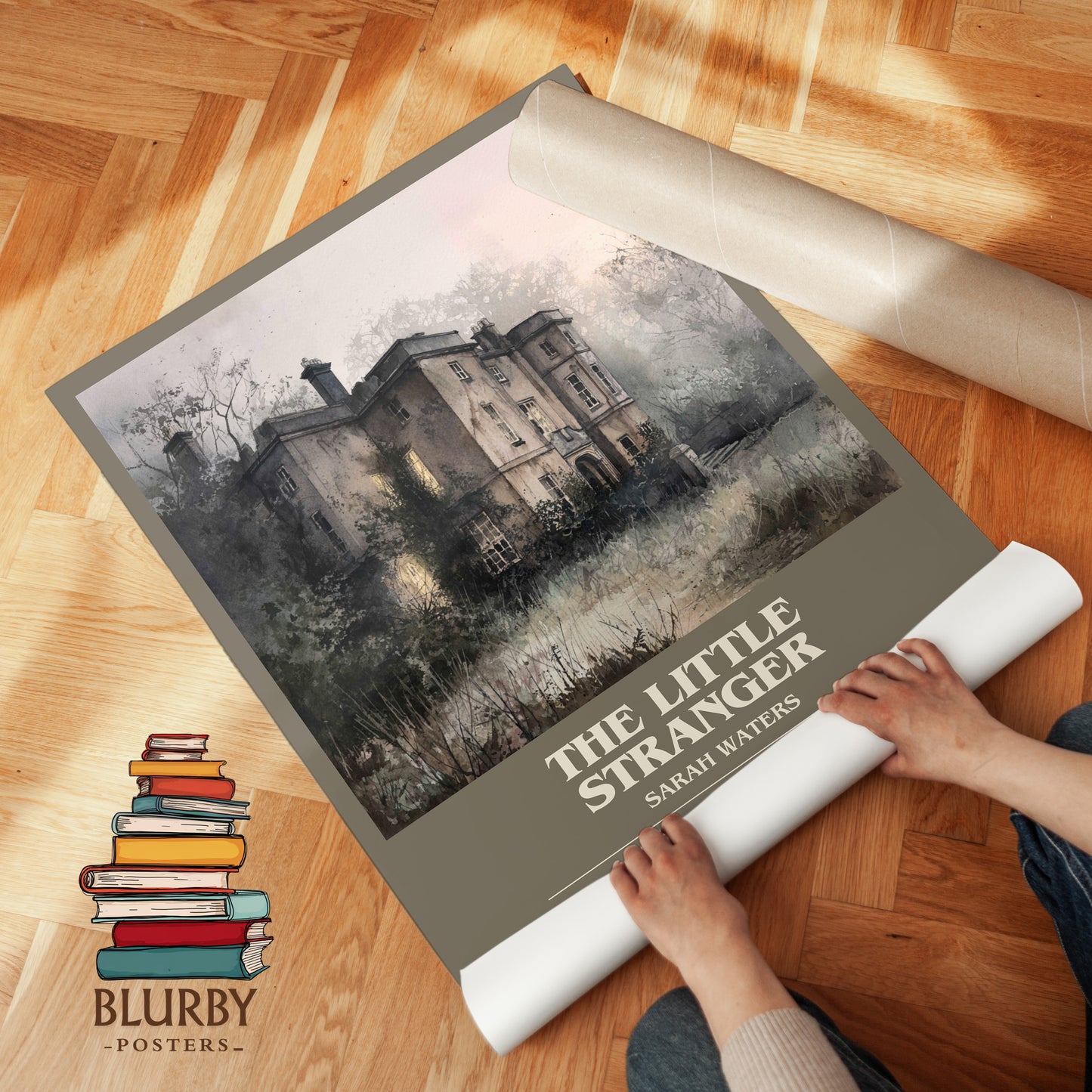 The Little Stranger bookish print on bookshelf – Sarah Waters fan gift