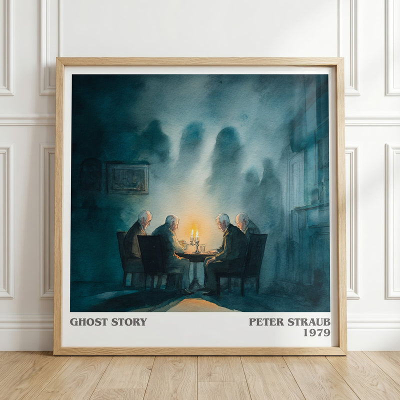 Ghost Story literary print in frame leaning in hallway – romance wall art