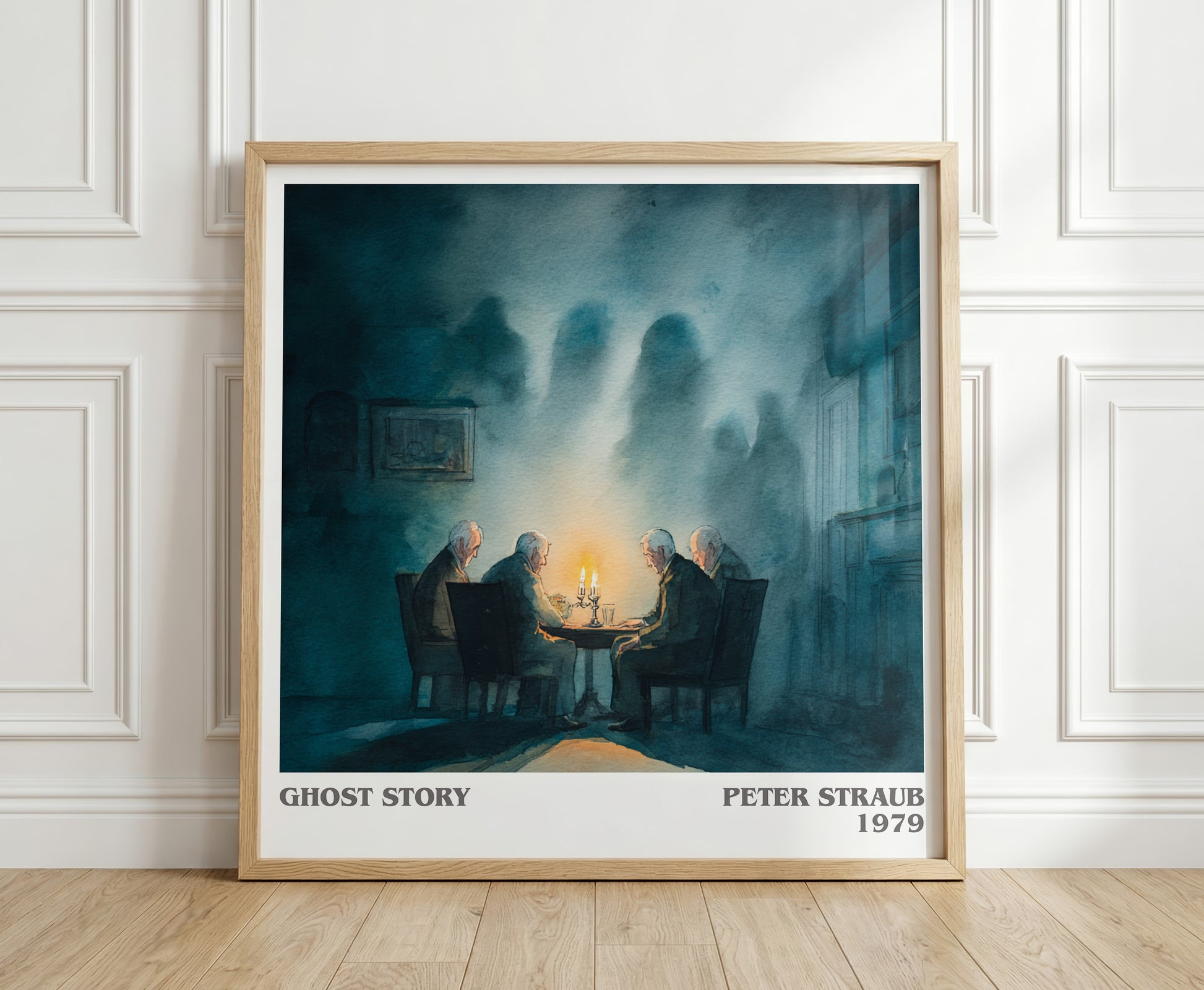 Ghost Story literary print in frame leaning in hallway – romance wall art