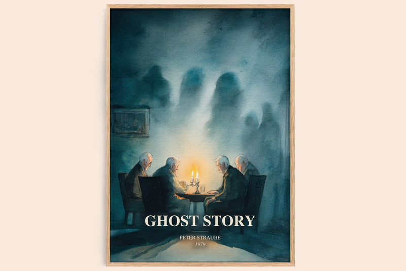 Ghost Story watercolour book poster by Peter Straube – framed literary art print