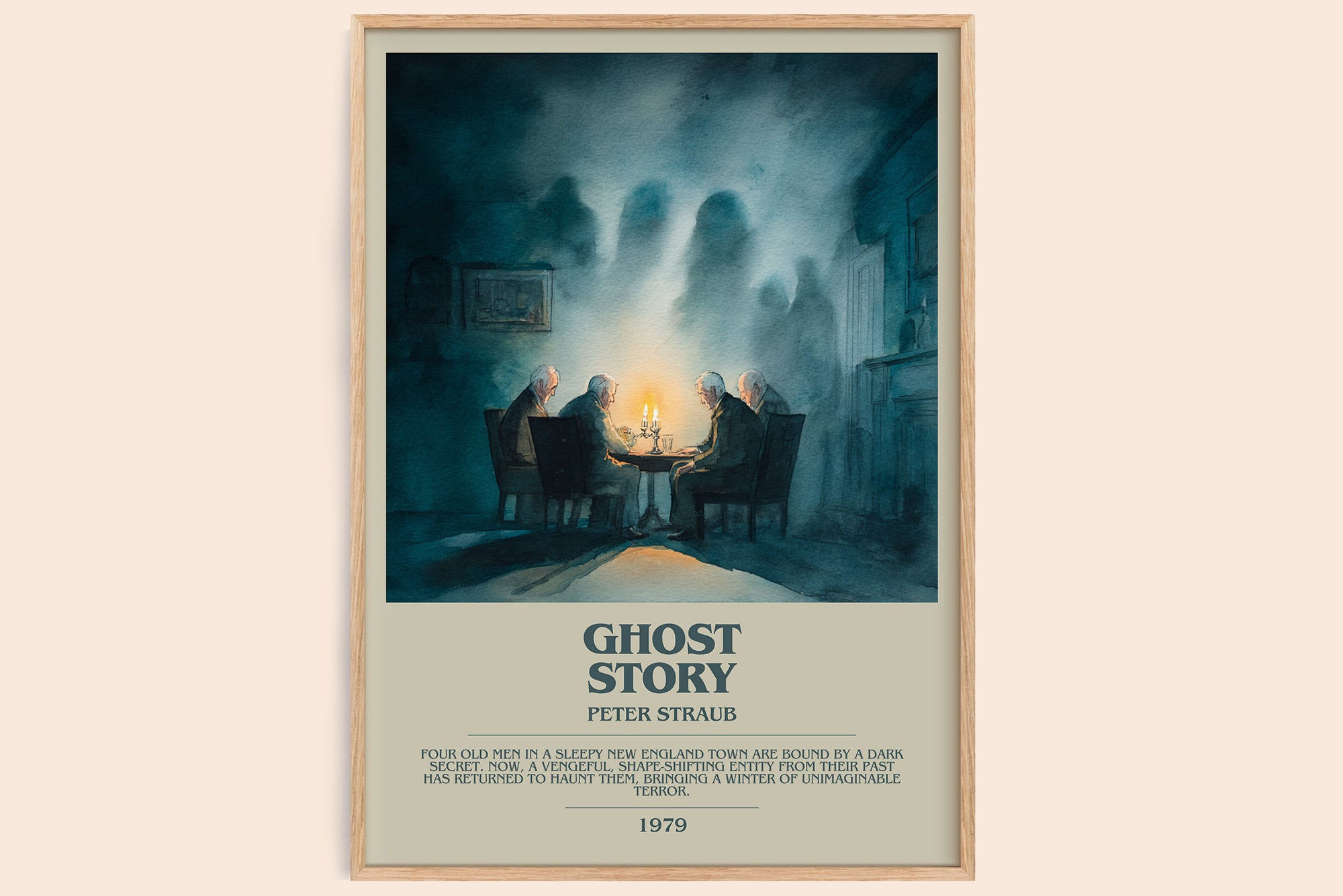 Ghost Story bookish book poster by Peter Straube – framed literary art print