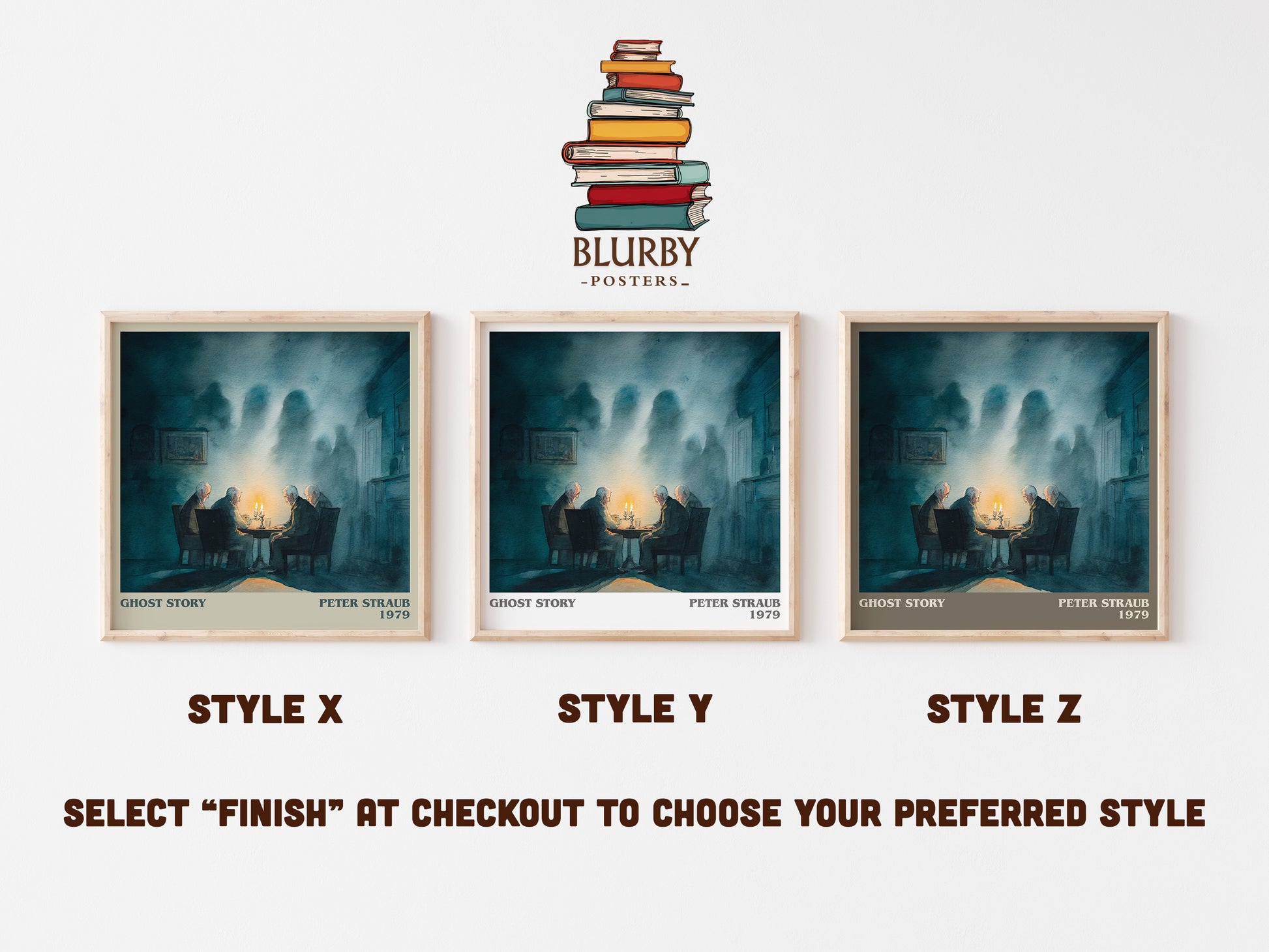 Ghost Story literary art print colour and style options – Peter Straube book art