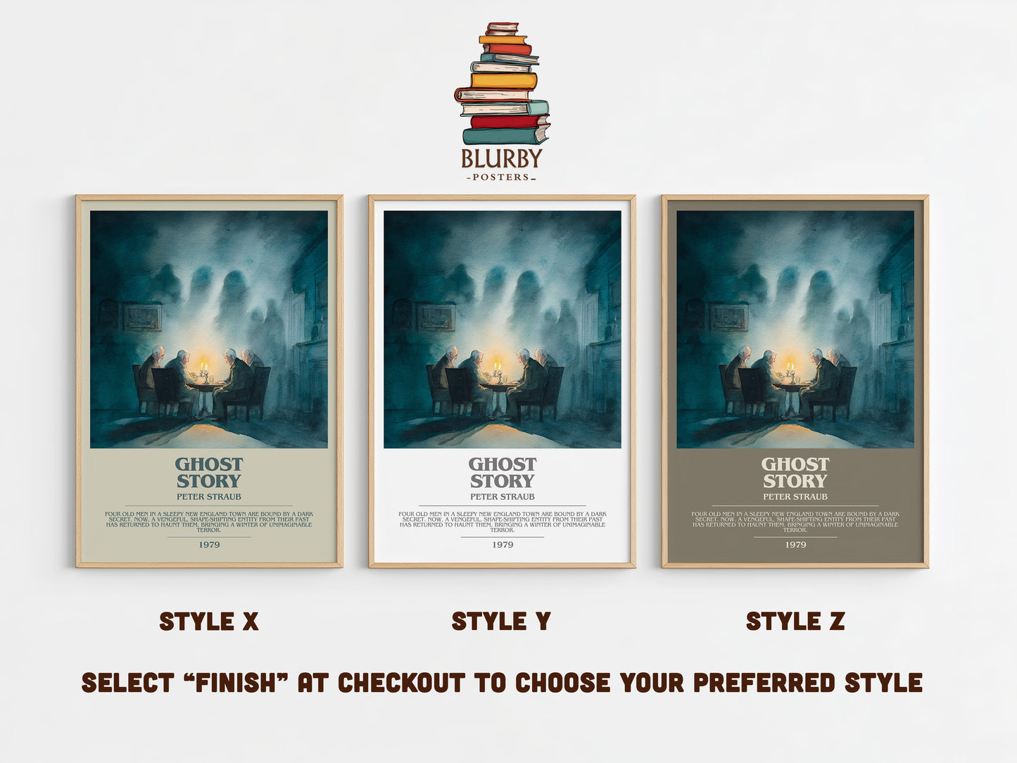 Ghost Story bookish print in frame leaning in hallway – romance wall art