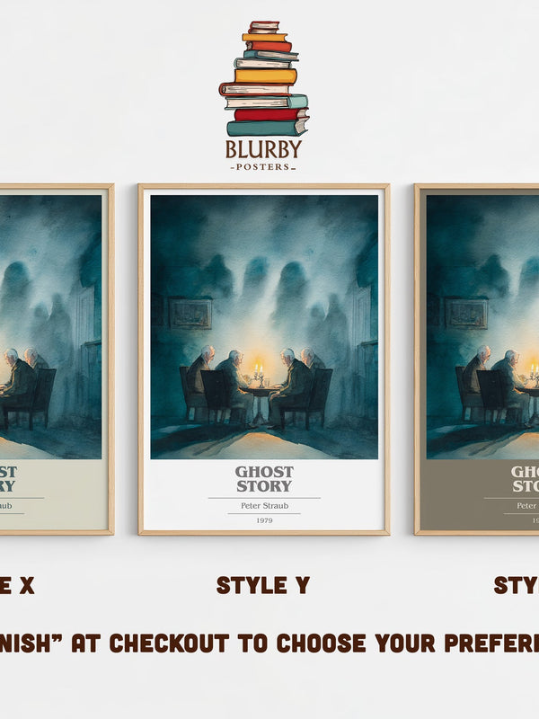 Ghost Story book cover print in frame leaning in hallway – romance wall art
