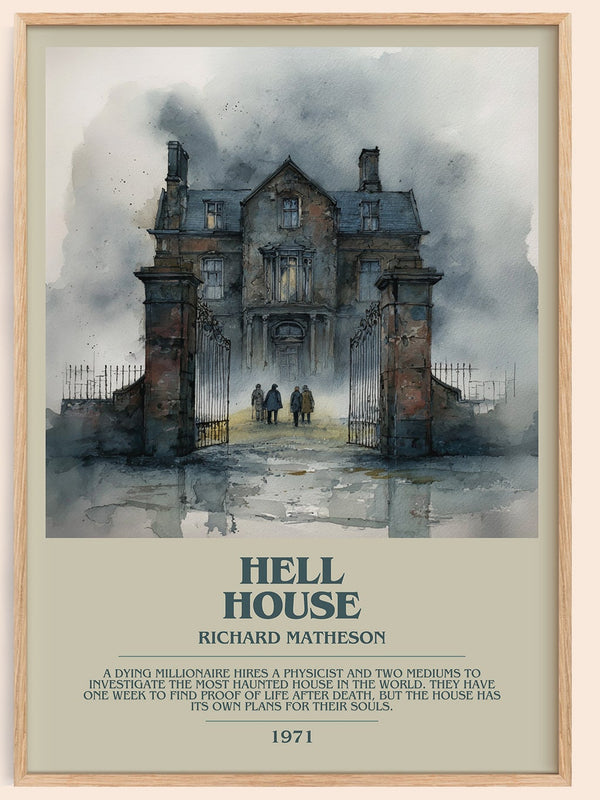 Hell House bookish book poster by Richard Matheson – framed literary art print