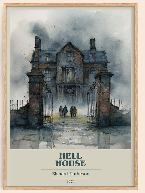 Hell House book cover book poster by Richard Matheson – framed literary art print