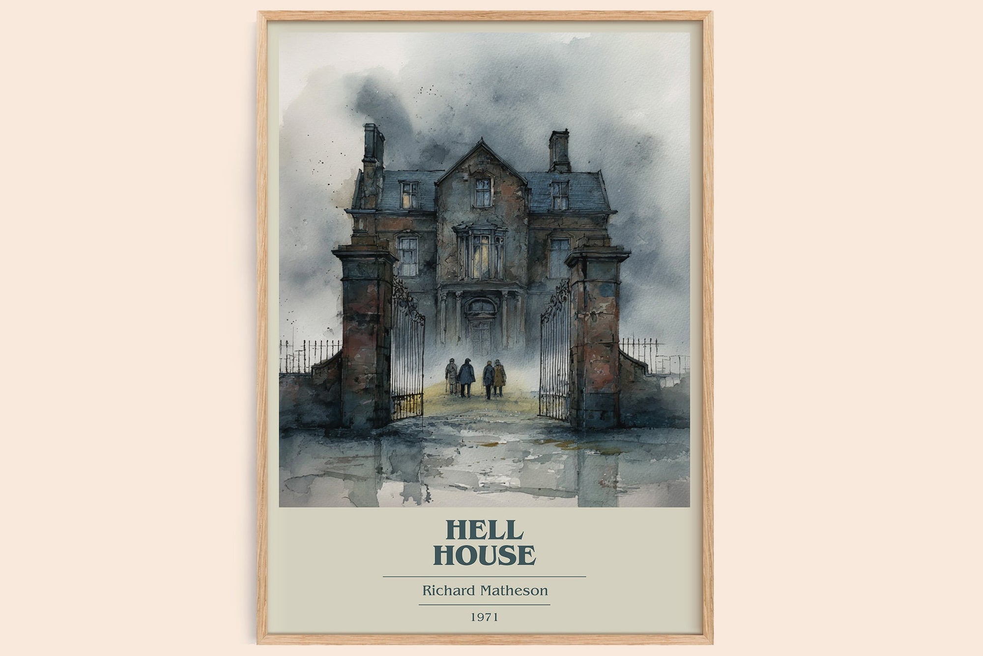 Hell House book cover book poster by Richard Matheson – framed literary art print