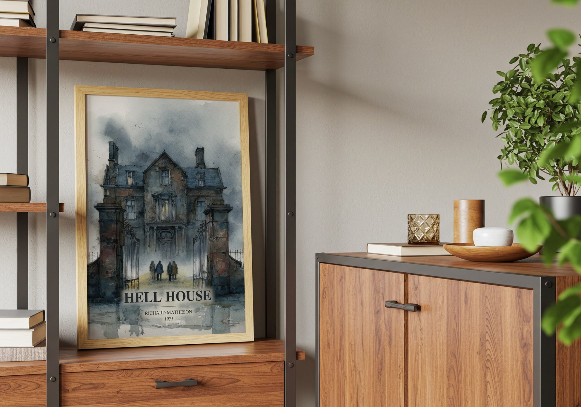 Hell House book watercolour illustration paper finish options – matte satin gloss