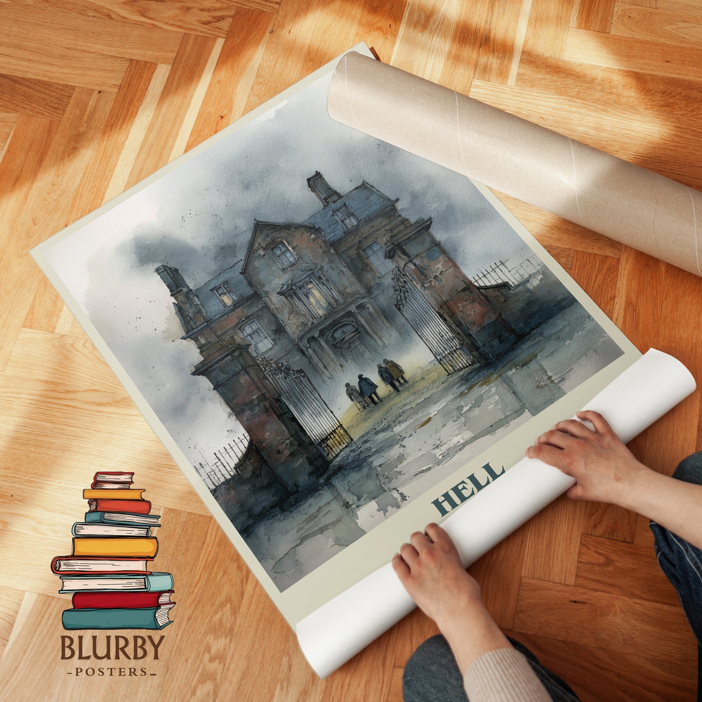 Hell House book cover print on bookshelf – Richard Matheson fan gift