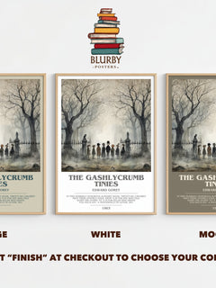 The Gashlycrumb Tinies bookish print framed by window – literary home decor
