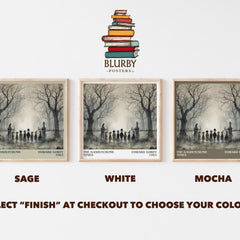 The Gashlycrumb Tinies literary print framed by window – literary home decor