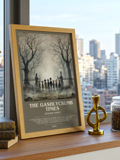 The Gashlycrumb Tinies bookish poster colour and style options – Edward Gorey book art