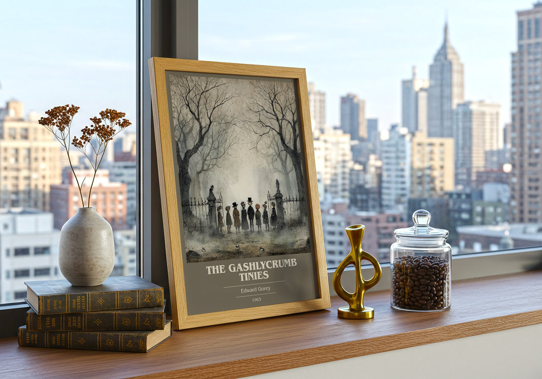 The Gashlycrumb Tinies book cover poster colour and style options – Edward Gorey book art