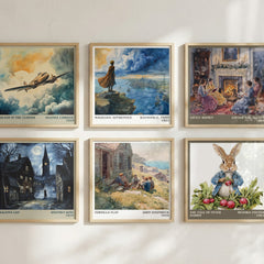 Tortilla Flat Literary Art Print by John Steinbeck – square print in a six-frame gallery wall