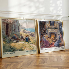 Tortilla Flat Literary Art Print by John Steinbeck – large square framed print leaning against a wall