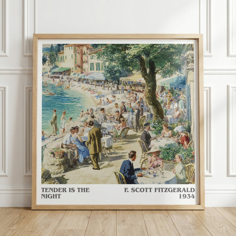 Tender Is the Night literary print in frame leaning in hallway – classic literature wall art
