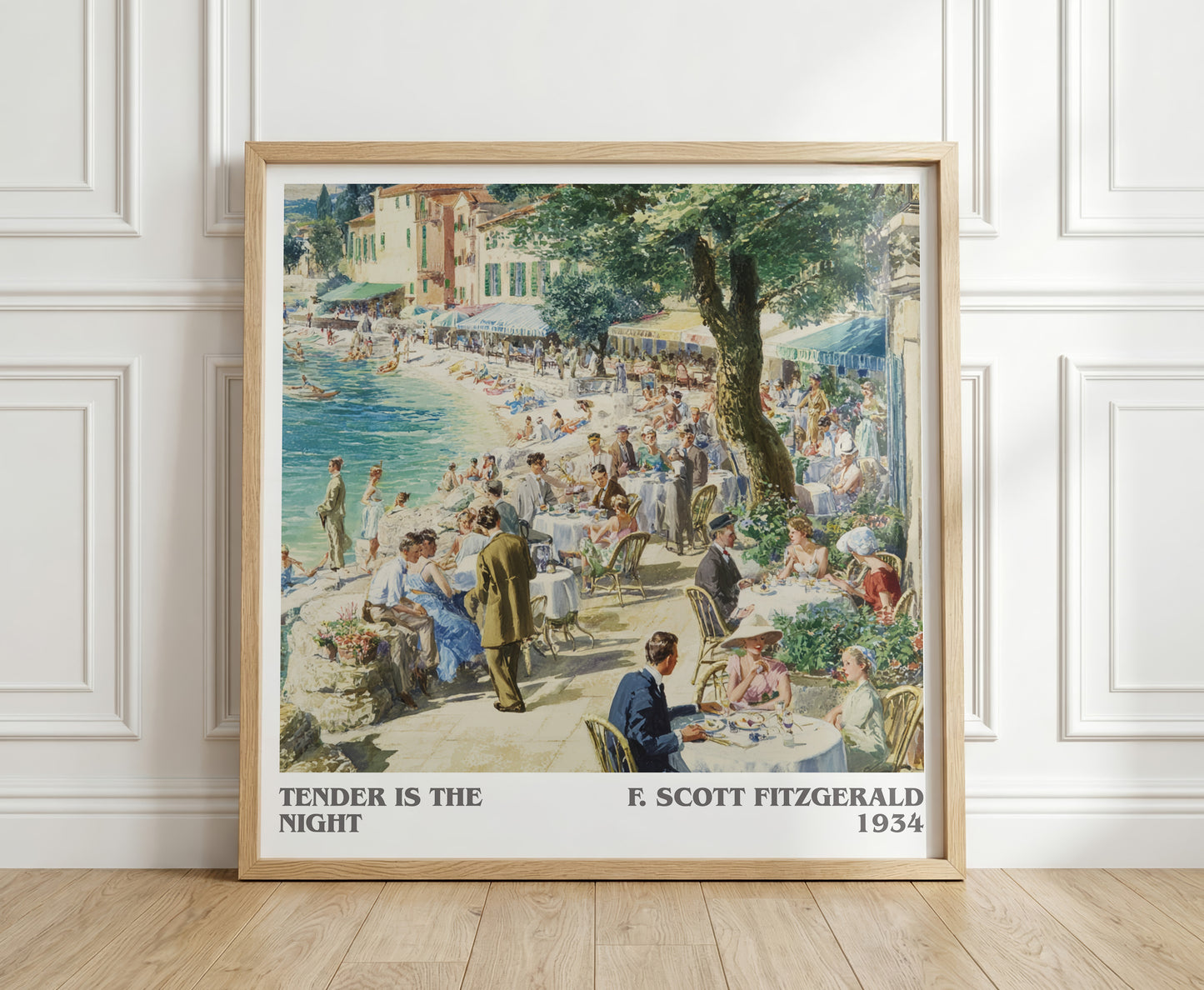 Tender Is the Night literary print in frame leaning in hallway – classic literature wall art