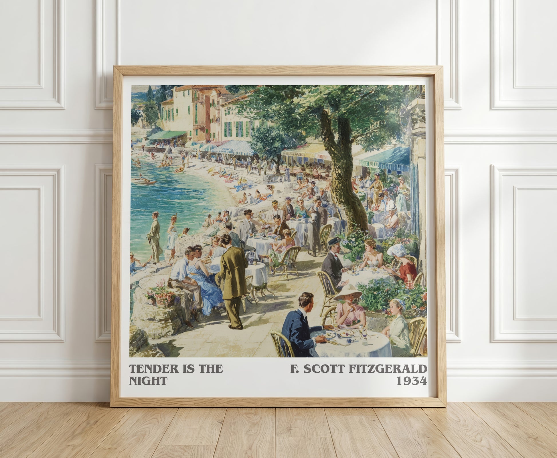 Tender Is the Night literary print in frame leaning in hallway – classic literature wall art