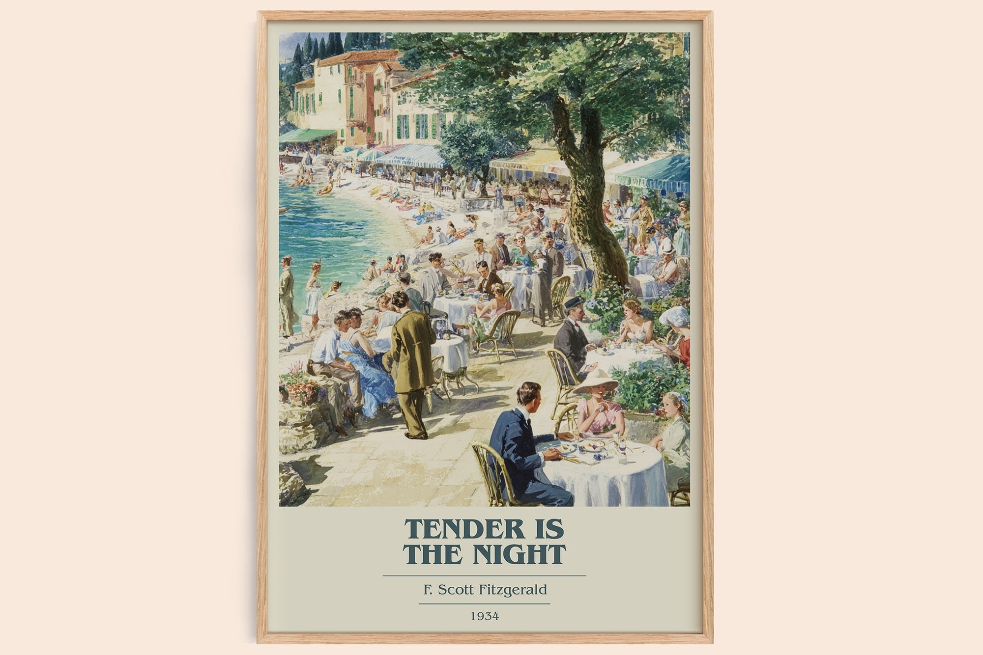 Tender Is the Night book cover book poster by F. Scott Fitzgerald – framed literary art print