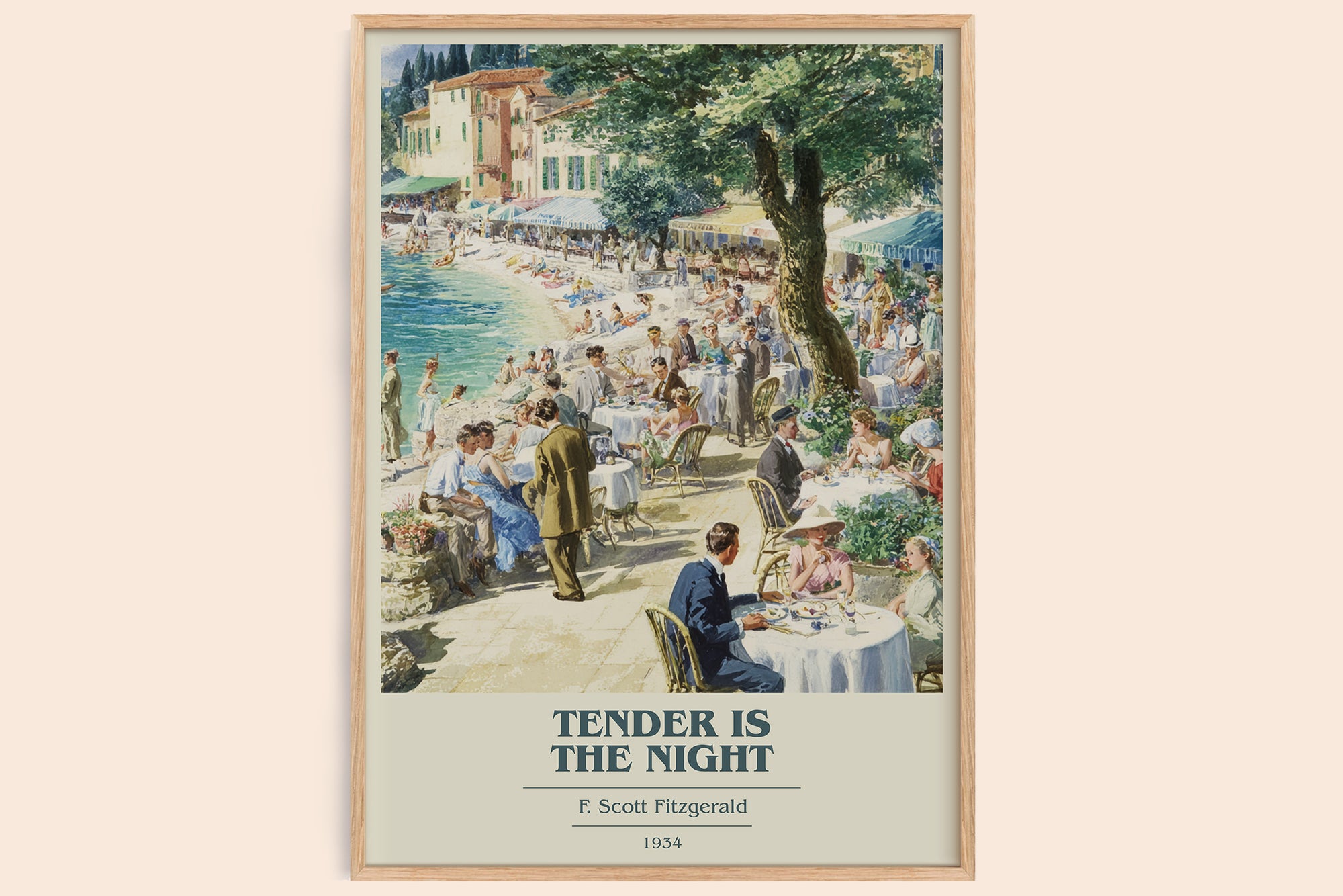 Tender Is the Night book cover book poster by F. Scott Fitzgerald – framed literary art print
