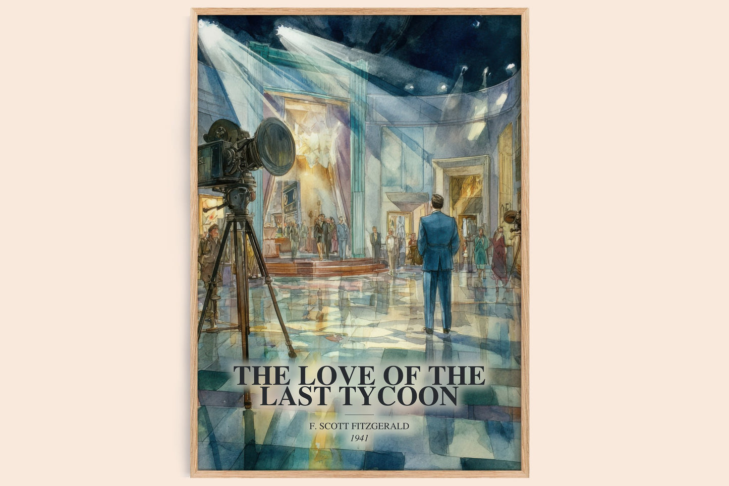 The Love Of The Last Tycoon watercolour book poster by F. Scott Fitzgerald – framed literary art print