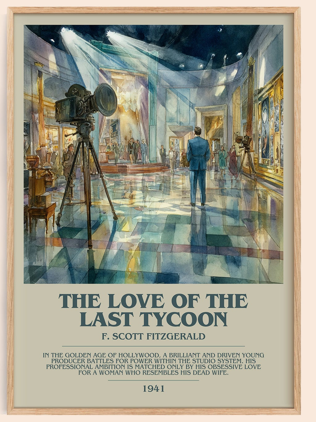 The Love Of The Last Tycoon bookish book poster by F. Scott Fitzgerald – framed literary art print
