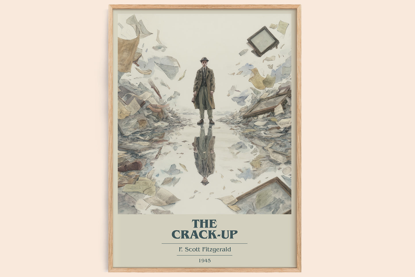 The Crack-Up book cover book poster by F. Scott Fitzgerald – framed literary art print