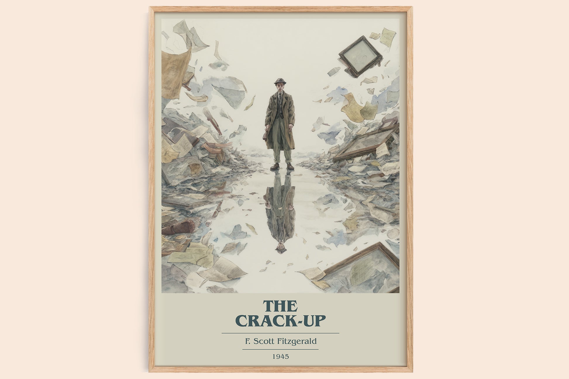 The Crack-Up book cover book poster by F. Scott Fitzgerald – framed literary art print