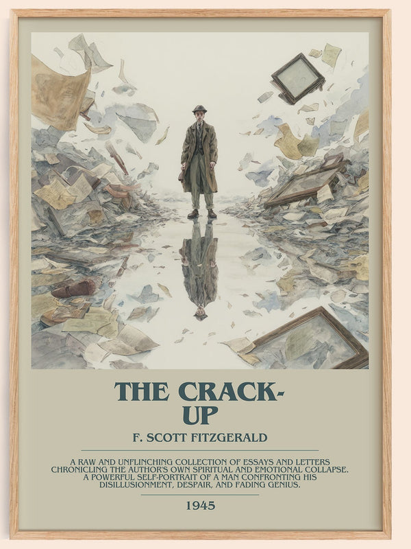 The Crack-Up bookish book poster by F. Scott Fitzgerald – framed literary art print
