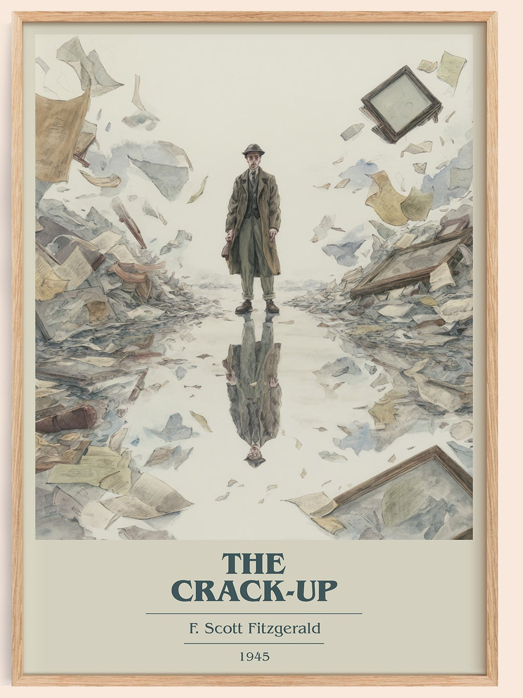 The Crack-Up book cover book poster by F. Scott Fitzgerald – framed literary art print