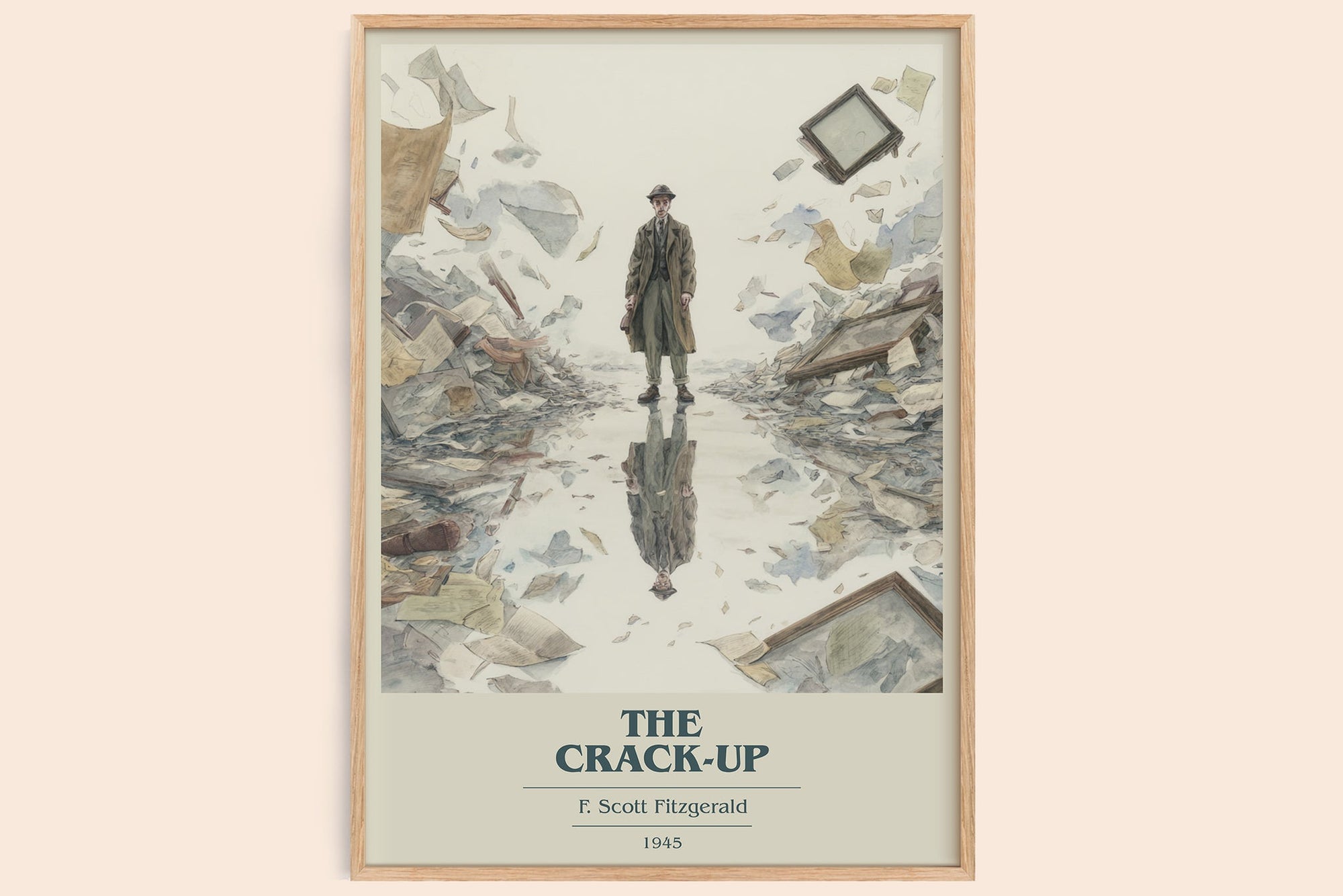 The Crack-Up book cover book poster by F. Scott Fitzgerald – framed literary art print