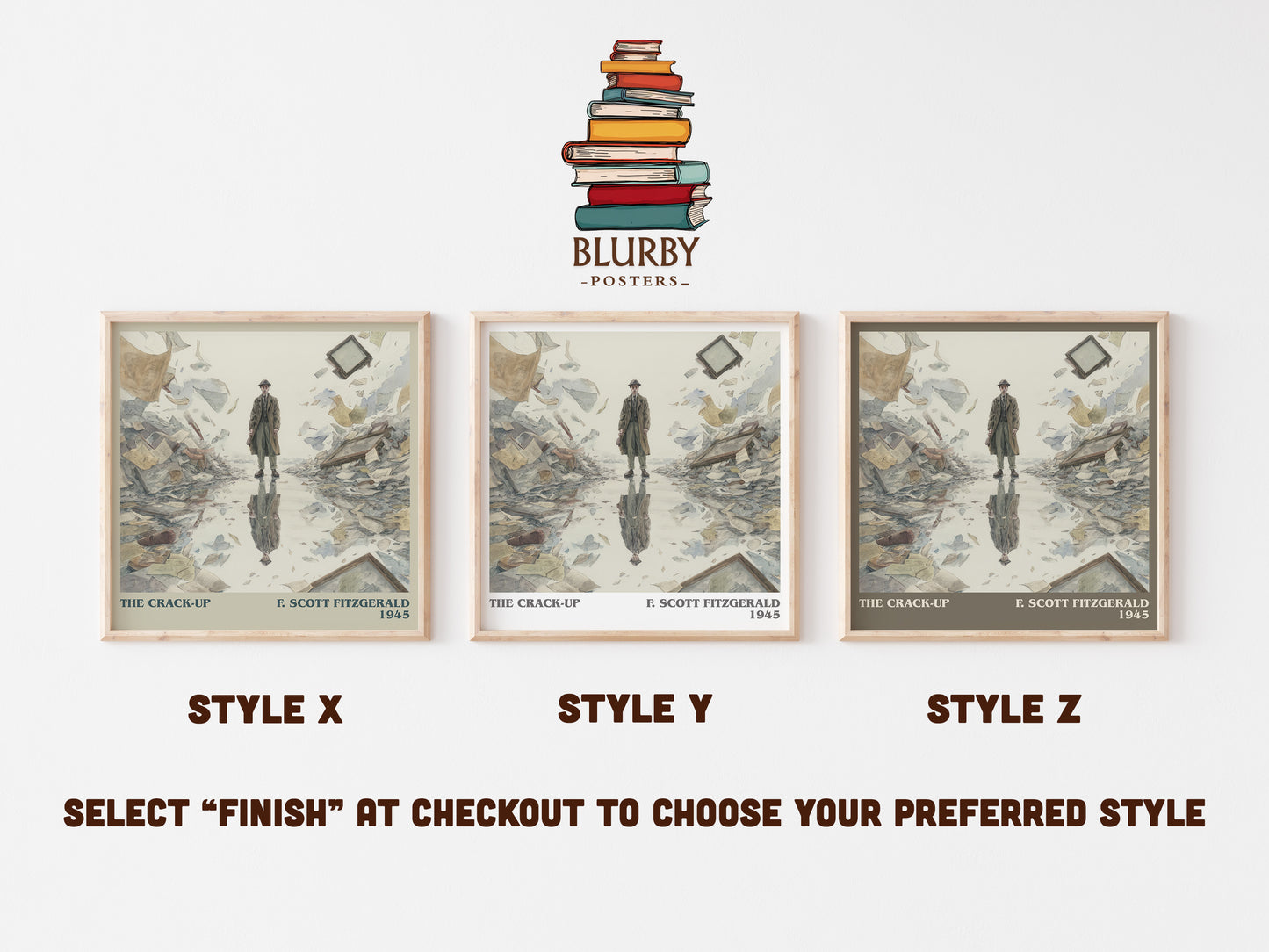 The Crack-Up literary art print colour and style options – F. Scott Fitzgerald book art