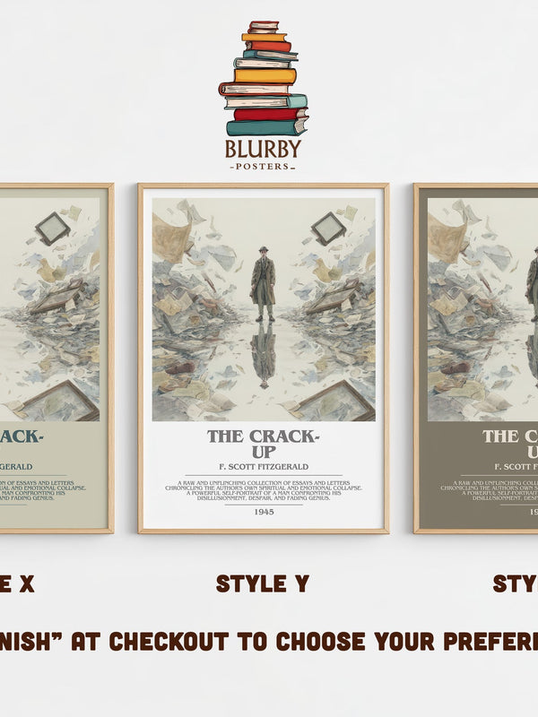 The Crack-Up bookish print in frame leaning in hallway – non fiction wall art
