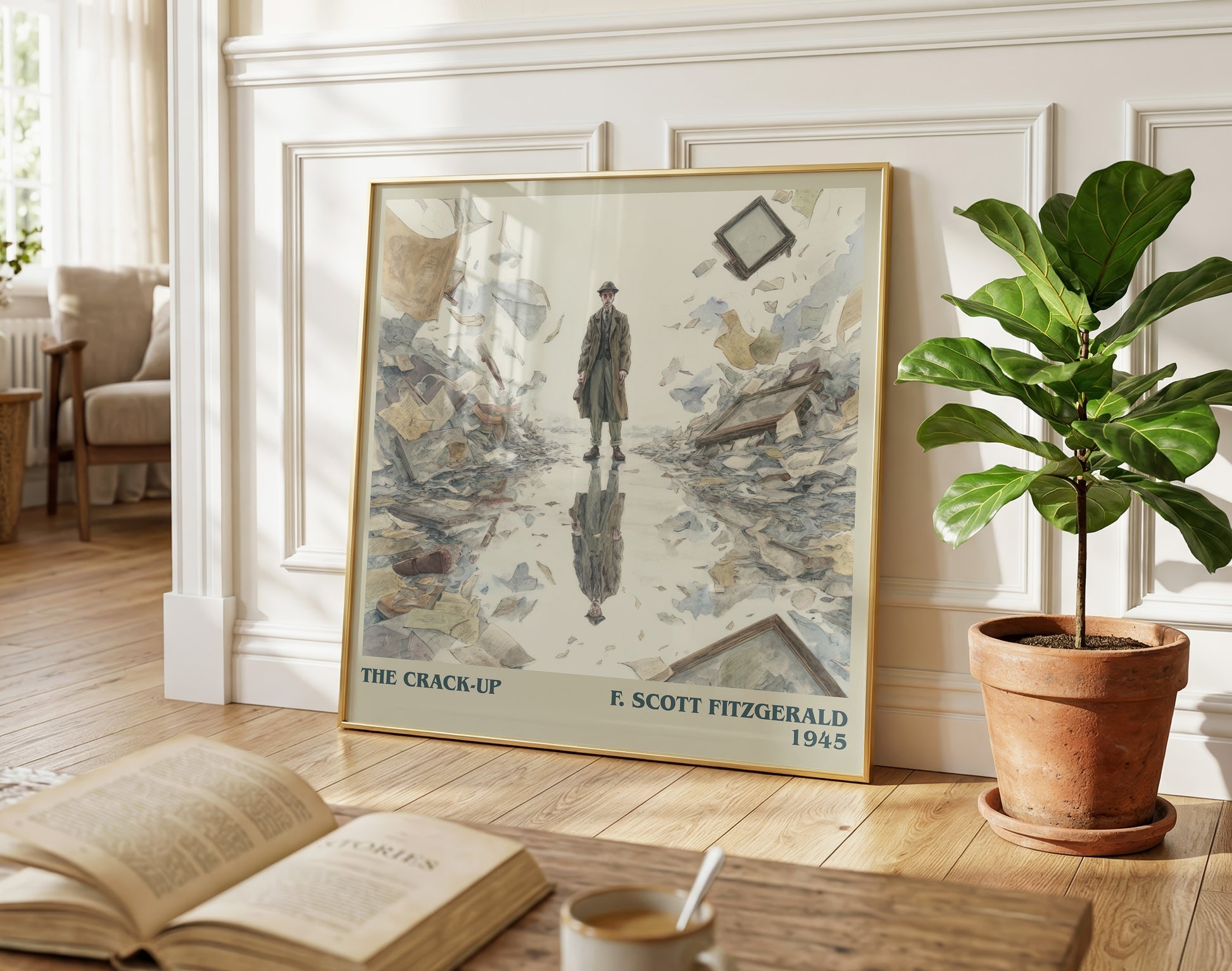 The Crack-Up literary poster paired in gallery wall – literary art prints