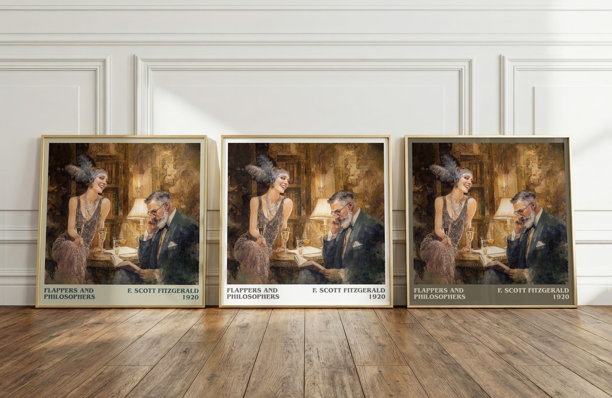 Flappers And Philosophers literary print framed by window – literary home decor
