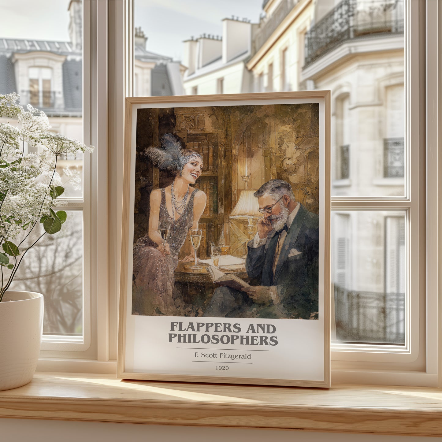 Flappers And Philosophers book cover poster colour and style options – F. Scott Fitzgerald book art